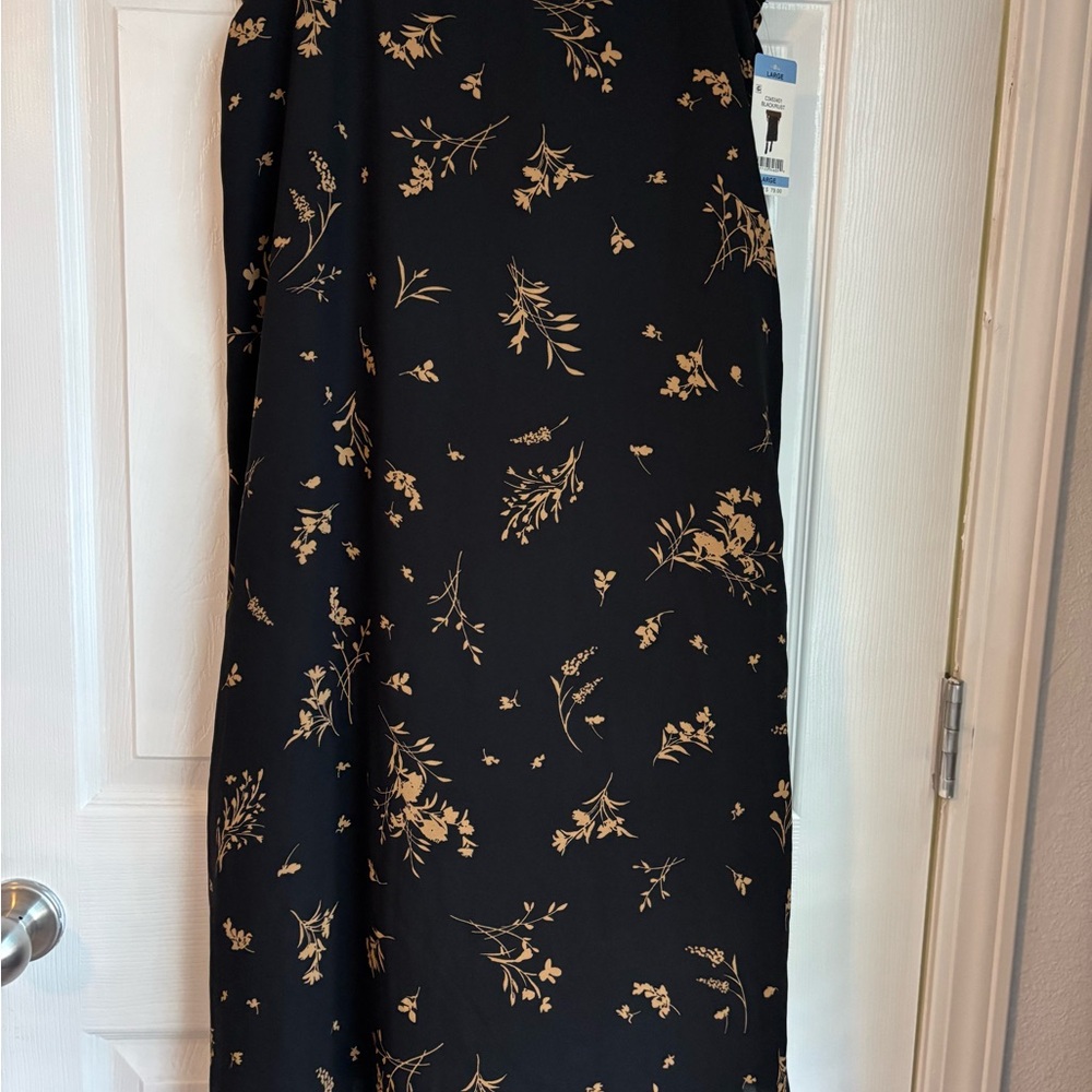Black and Gold Floral Dress